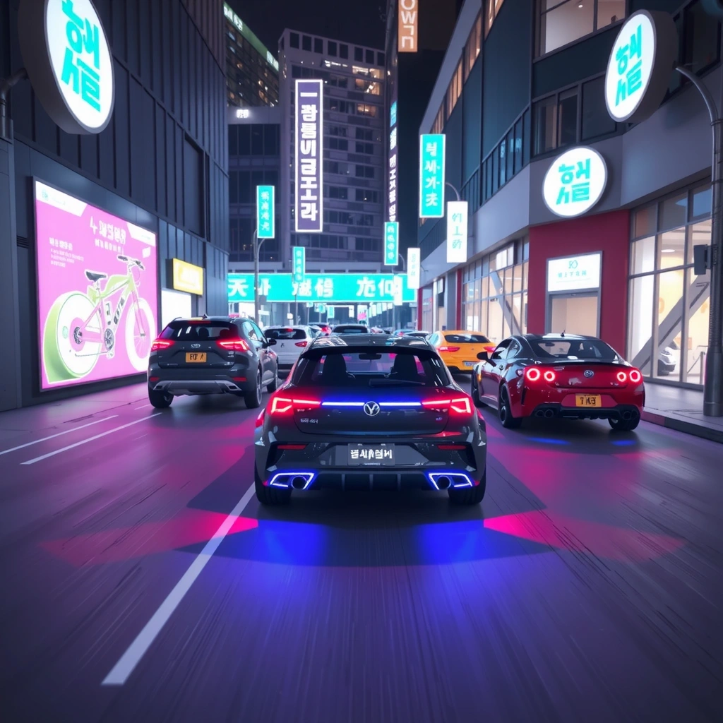 Neon racing mobile game